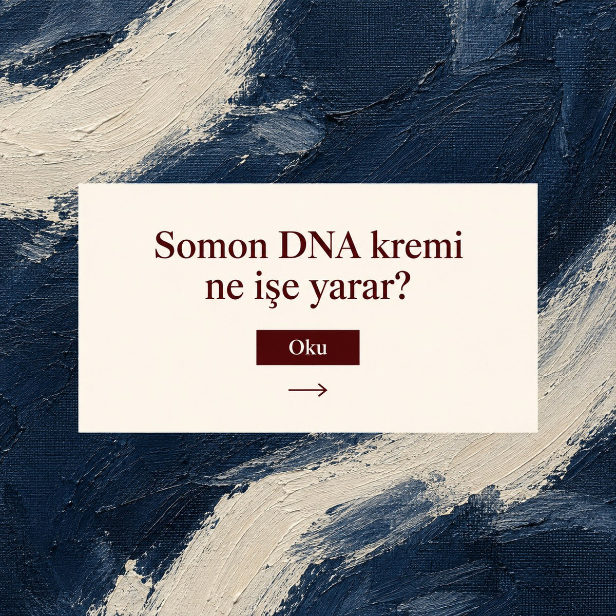 Valien School: Somon DNA (PDRN) kremi ne işe yarar? — lacivert ve krem fırça darbeleri tablosu üzerinde başlık kartı