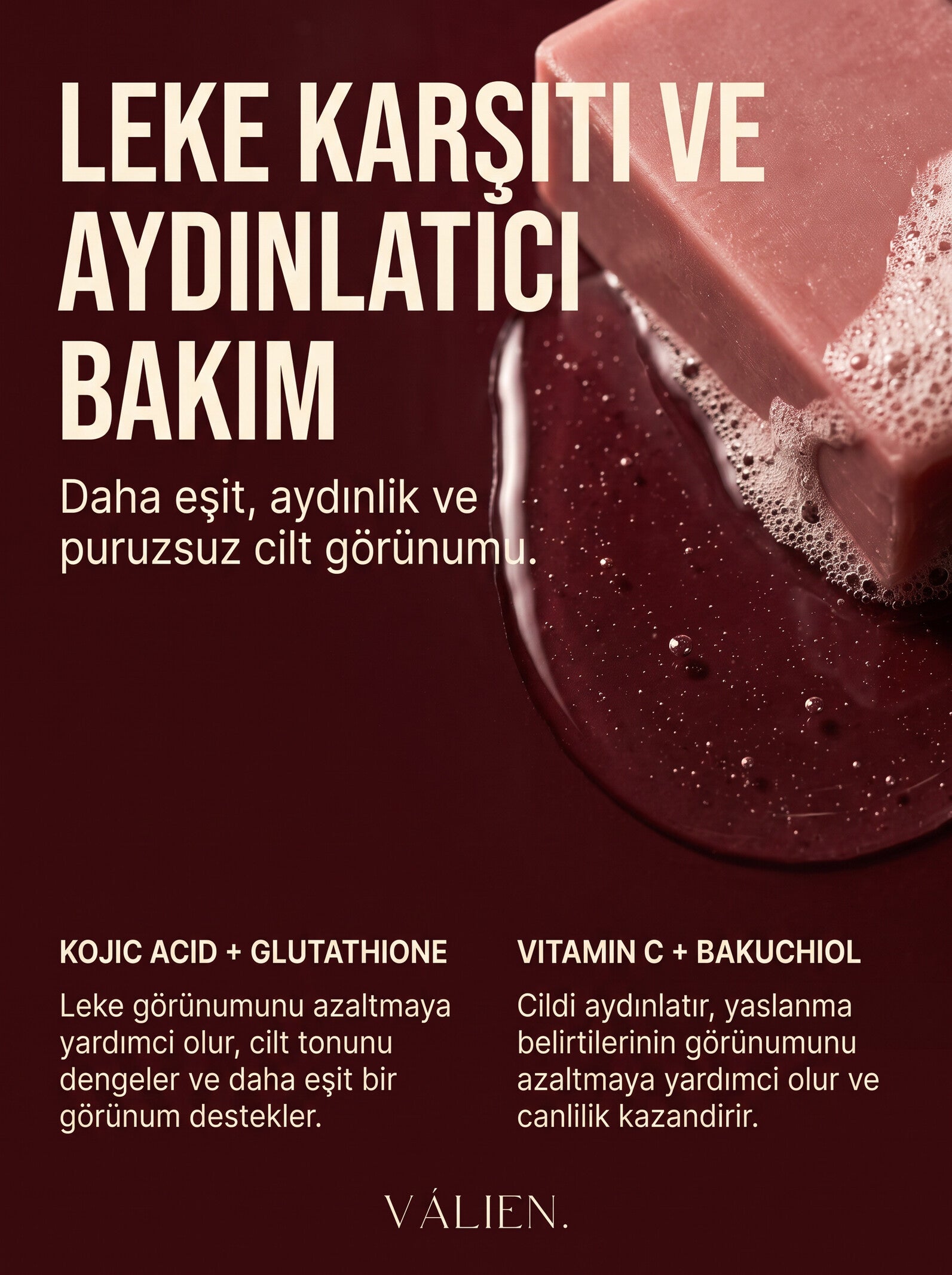 VÁLIEN Leke Karşıtı ve Aydınlatıcı Bakım - içerik detayları