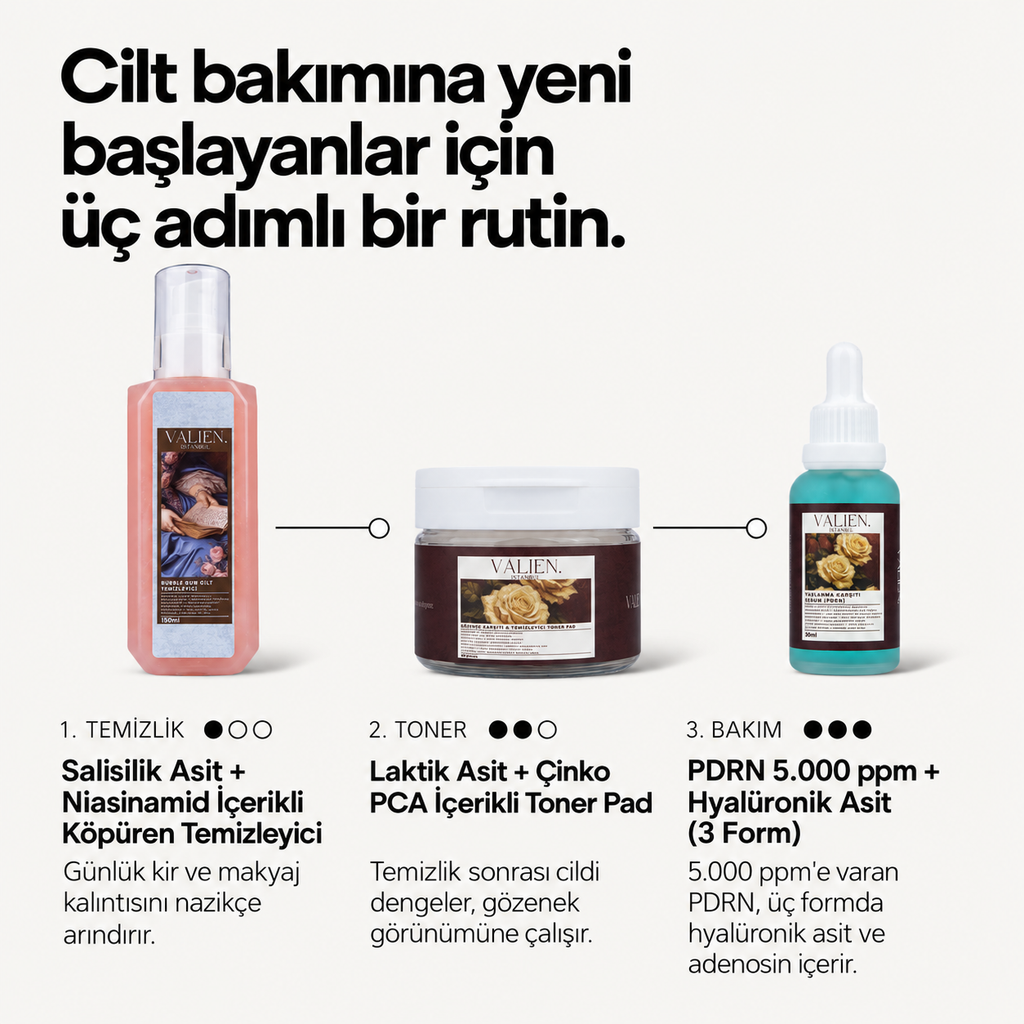 Valien Rönesans Başlangıç Seti — üç adımlı bakım rutini