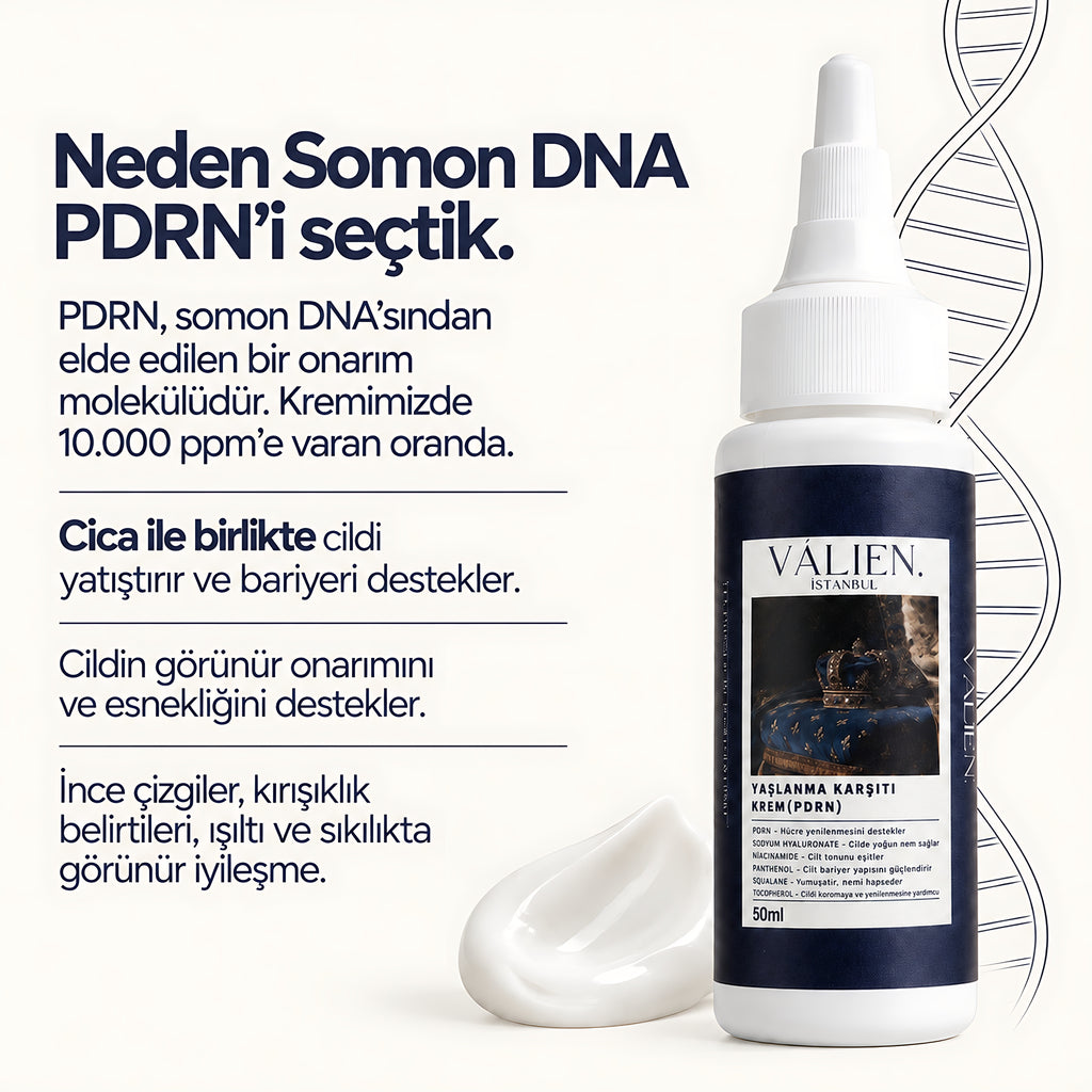 Valien Yaşlanma Karşıtı Krem PDRN (50 ml) — bileşen seçim gerekçesi