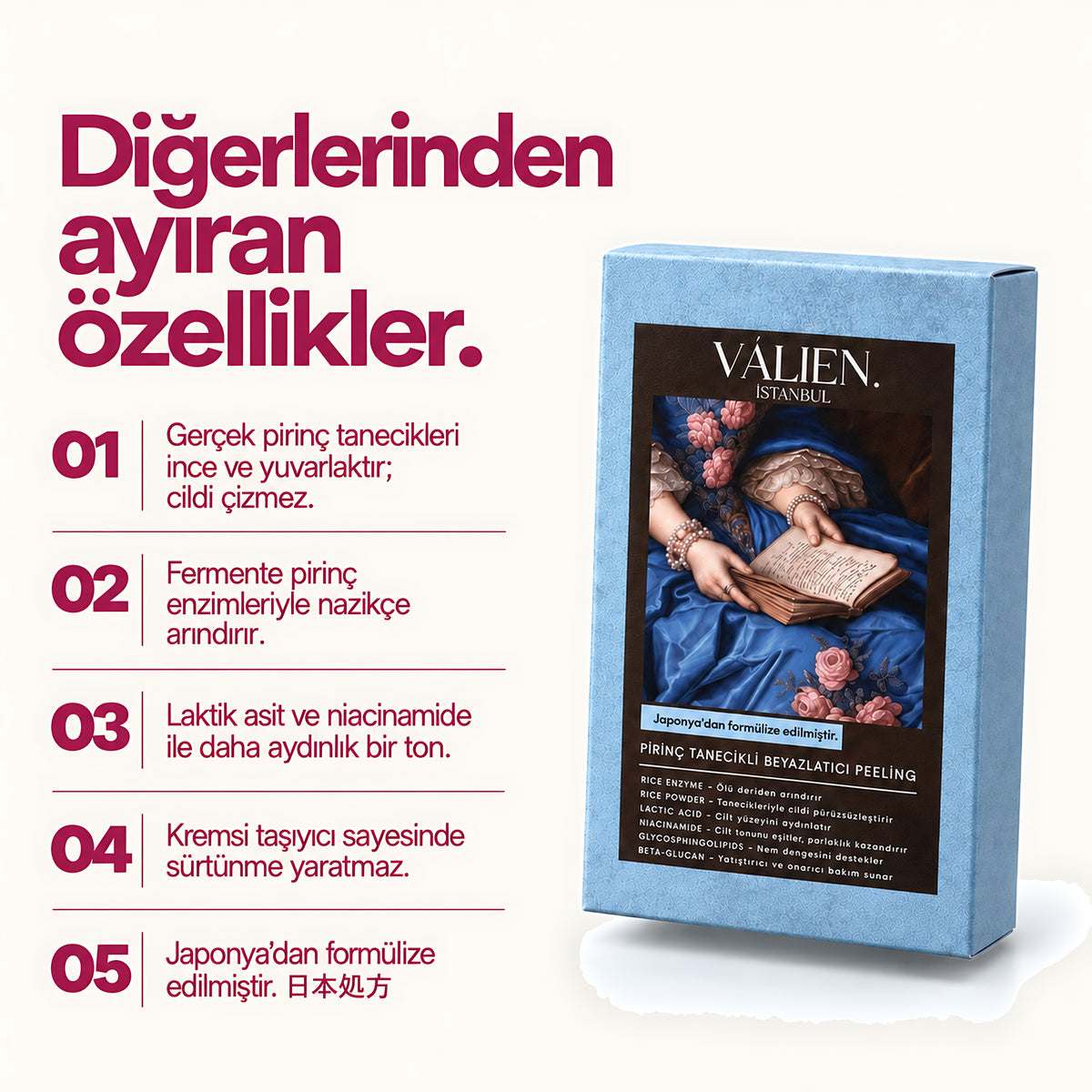 Valien Pirinç Tanecikli Yüz Peelingi (150 ml) — diğerlerinden ayıran beş özellik